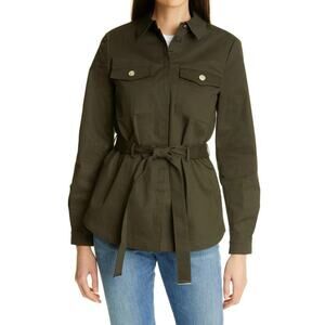 NEW! Ted Baker London Ailiia Tie Waist Utility belted jacket olive green US 12 L